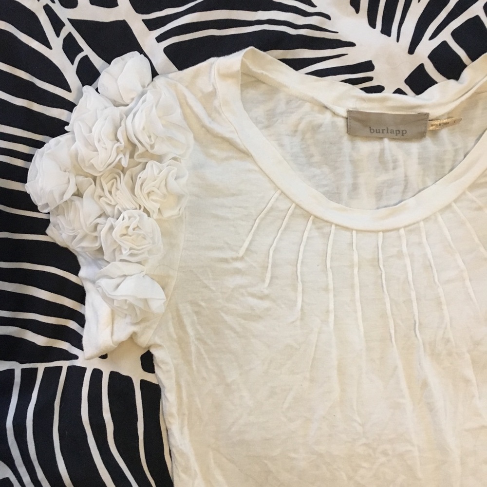 Anthropologie Shirt with Flower Sleeves